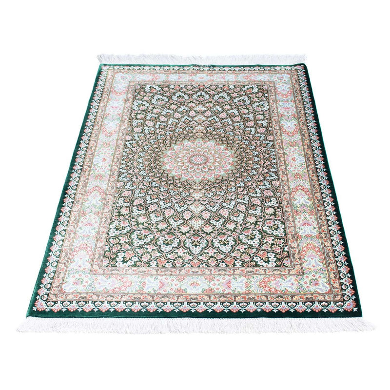 Ghom Teppich 83x128cm - Perserteppich - grün