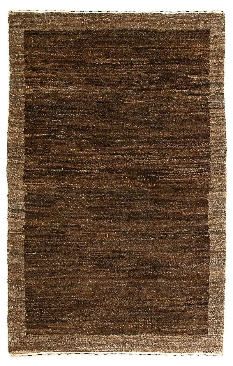 Gabbeh Teppich Indus 62x96cm - Wollteppich - dunkelbraun