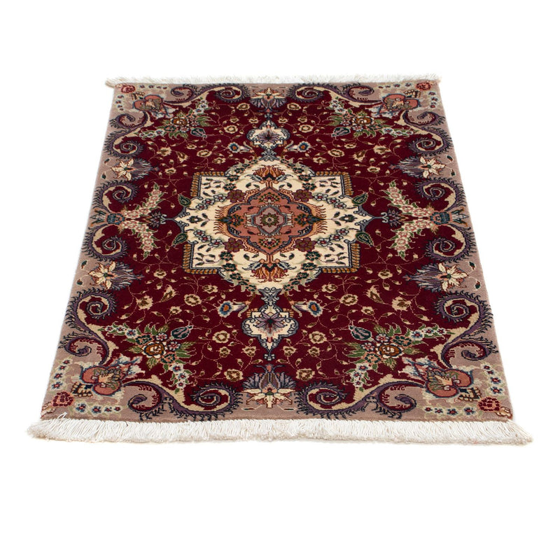 Täbriz - 50 Raj Teppich 63x93cm - Perserteppich - rot