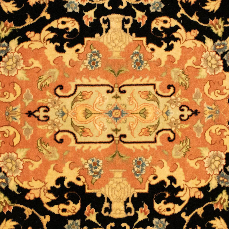 Täbriz - 50 Raj Teppich 101x157cm - Perserteppich - schwarz