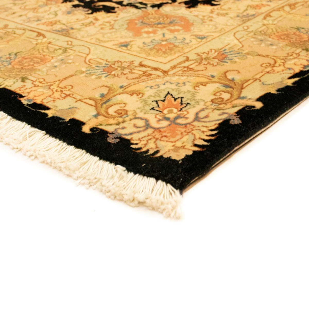 Täbriz - 50 Raj Teppich 101x157cm - Perserteppich - schwarz