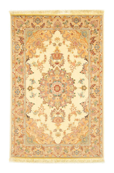 Täbriz - 50 Raj Teppich 102x154cm - Perserteppich - beige