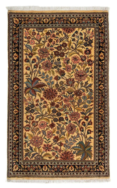 Ghom Teppich 68x113cm - Perserteppich - senfgelb