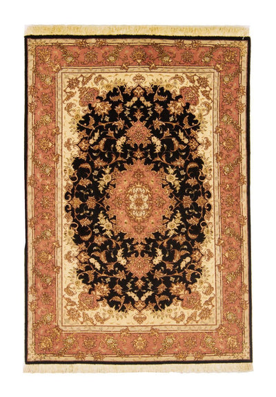 Täbriz - 50 Raj Teppich 102x147cm - Perserteppich - dunkelblau