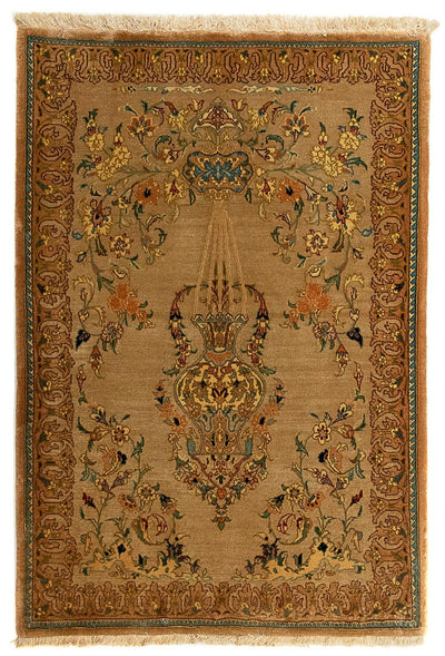 Täbriz - 50 Raj Teppich 79x107cm - Perserteppich - braun
