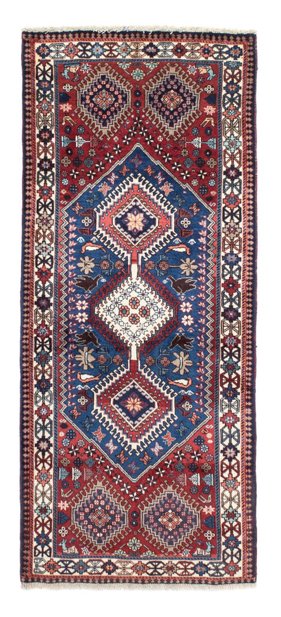 Yalameh Teppich 80x195cm - Perserteppich - dunkelrot