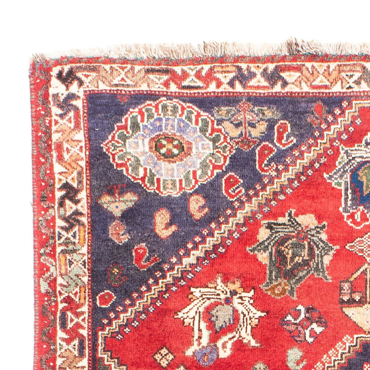 Shiraz Teppich 116x160cm - Perserteppich - dunkelrot