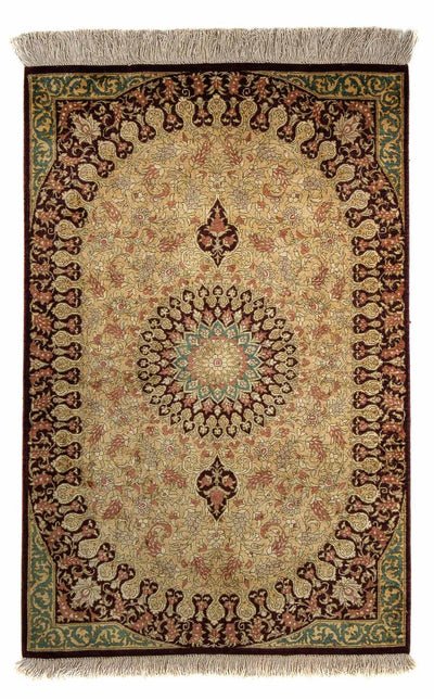 Ghom Teppich 59x90cm - Perserteppich - braun
