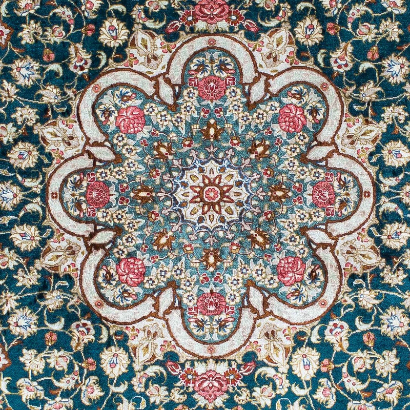 Ghom Teppich 101x150cm - Perserteppich - grün