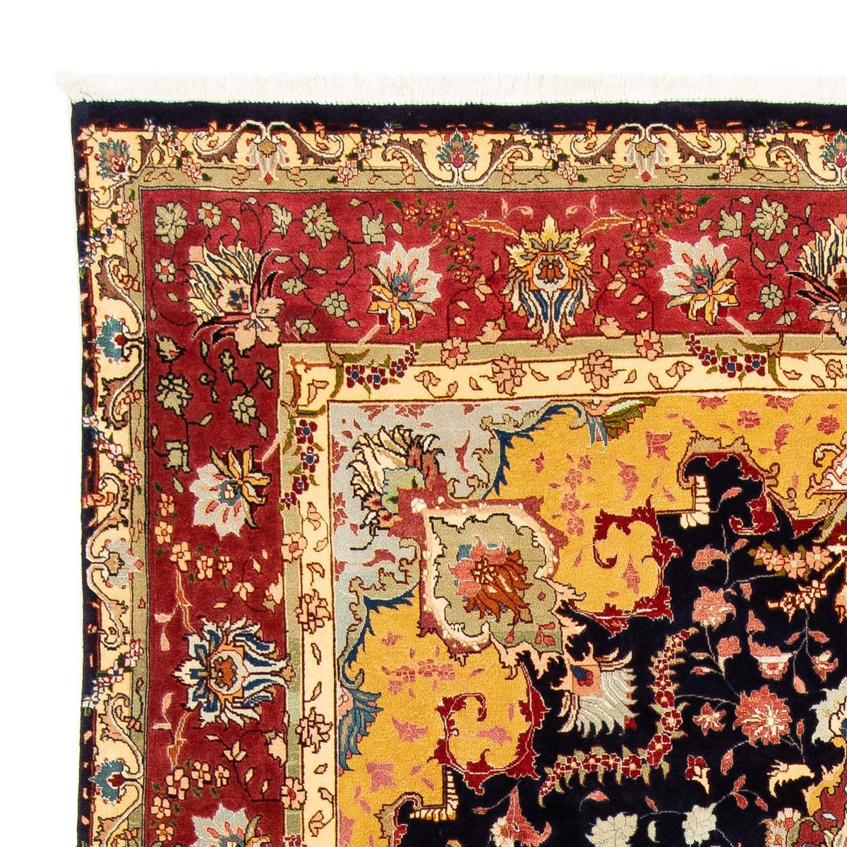 Täbriz - 50 Raj Teppich 190x288cm - Perserteppich - dunkelblau