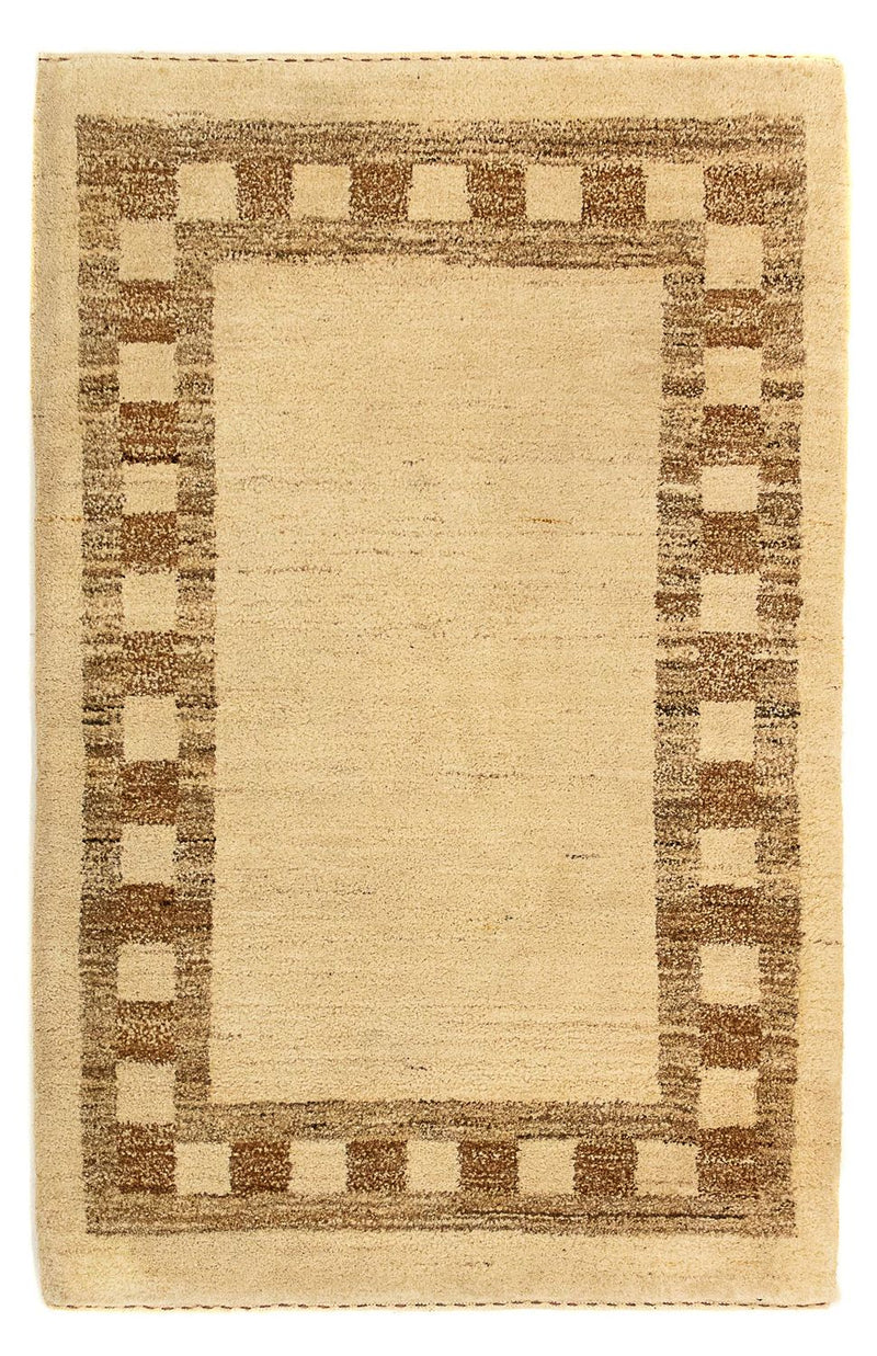 Gabbeh Teppich Indus 80x122cm - Wollteppich - beige
