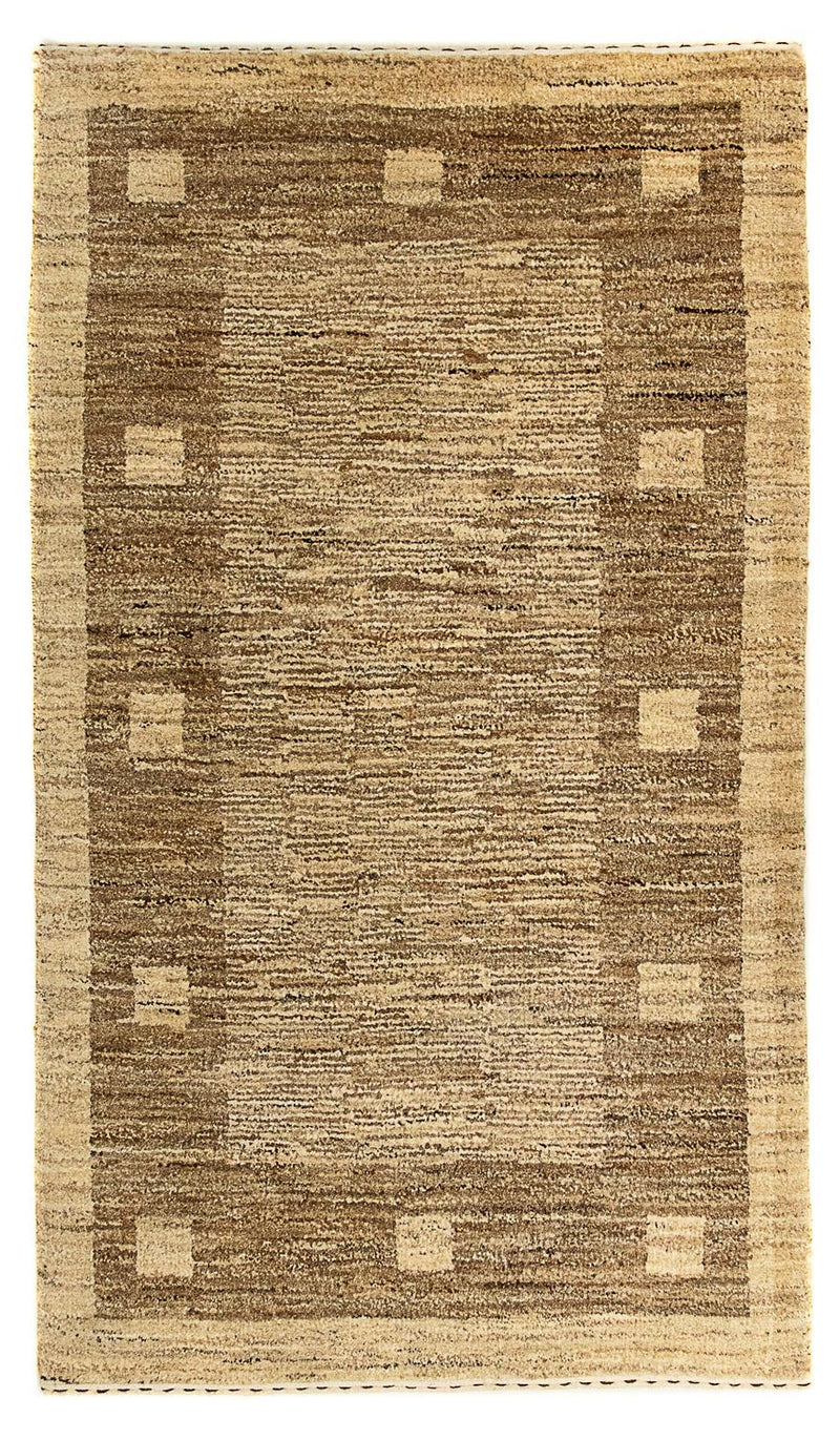 Gabbeh Teppich Indus 77x126cm - Wollteppich - hellbraun