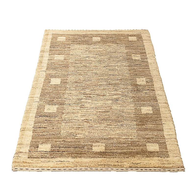 Gabbeh Teppich Indus 77x126cm - Wollteppich - hellbraun