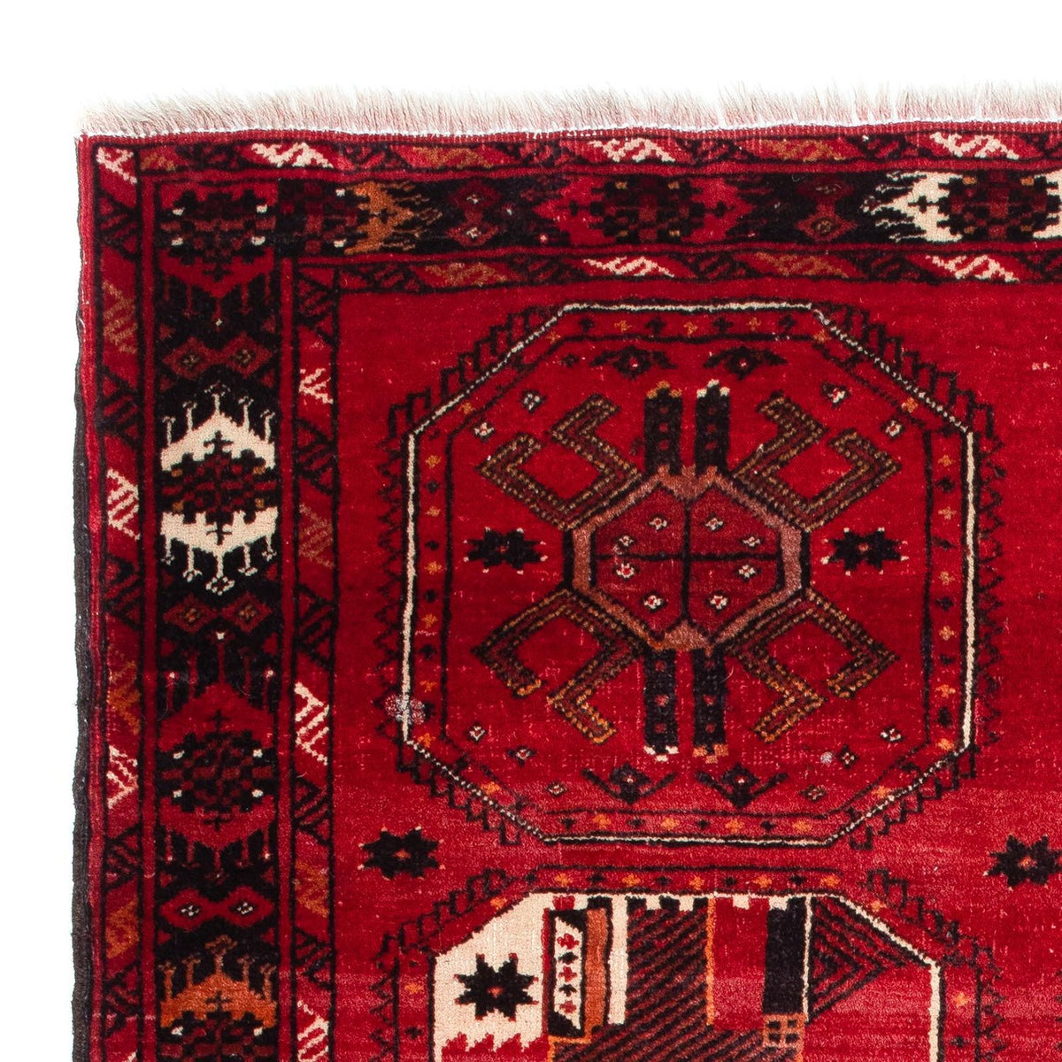 Belutsch Teppich 106x190cm - Orientteppich - dunkelrot