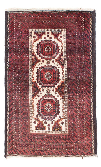 Belutsch Teppich 92x144cm - Orientteppich - dunkelrot