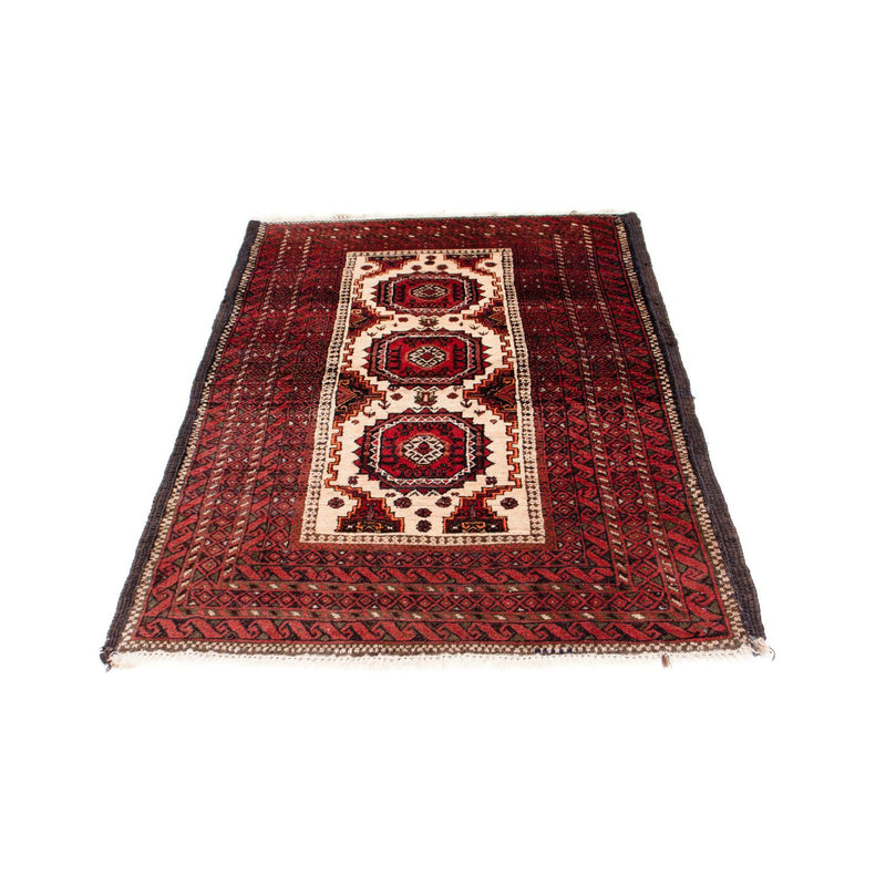 Belutsch Teppich 92x144cm - Orientteppich - dunkelrot
