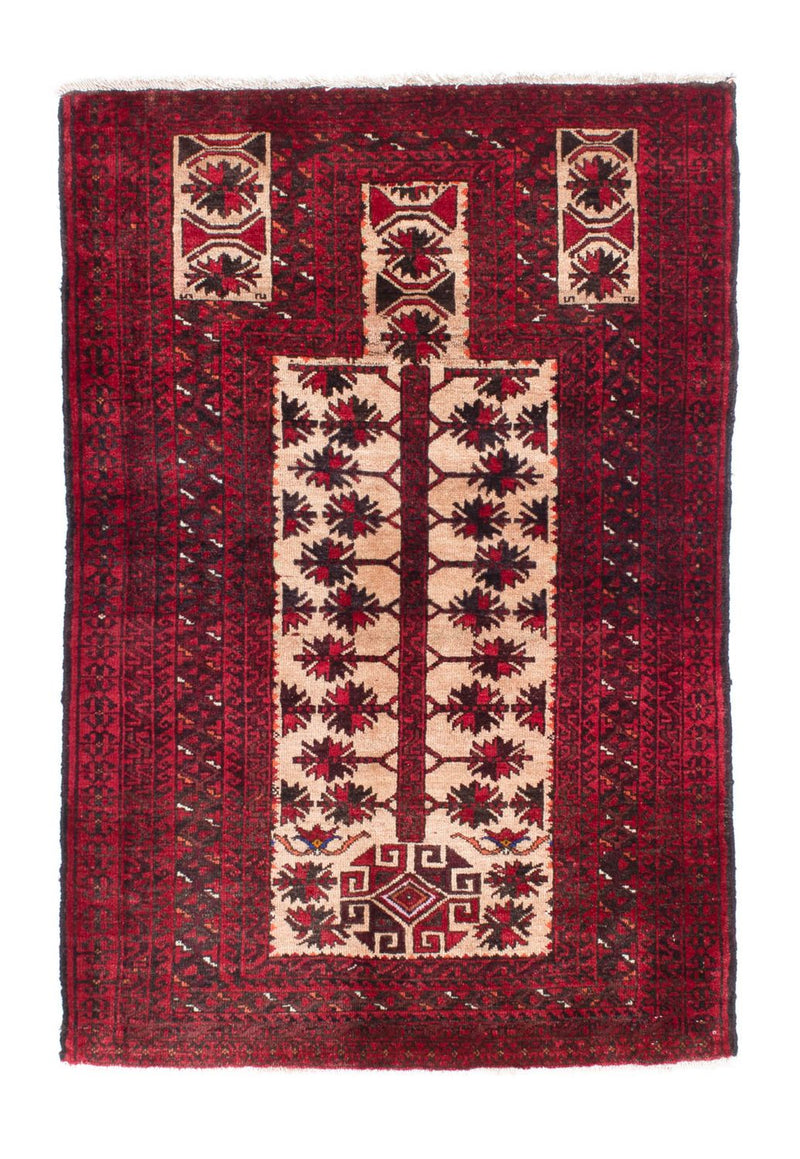 Belutsch Teppich 91x136cm - Orientteppich - dunkelrot