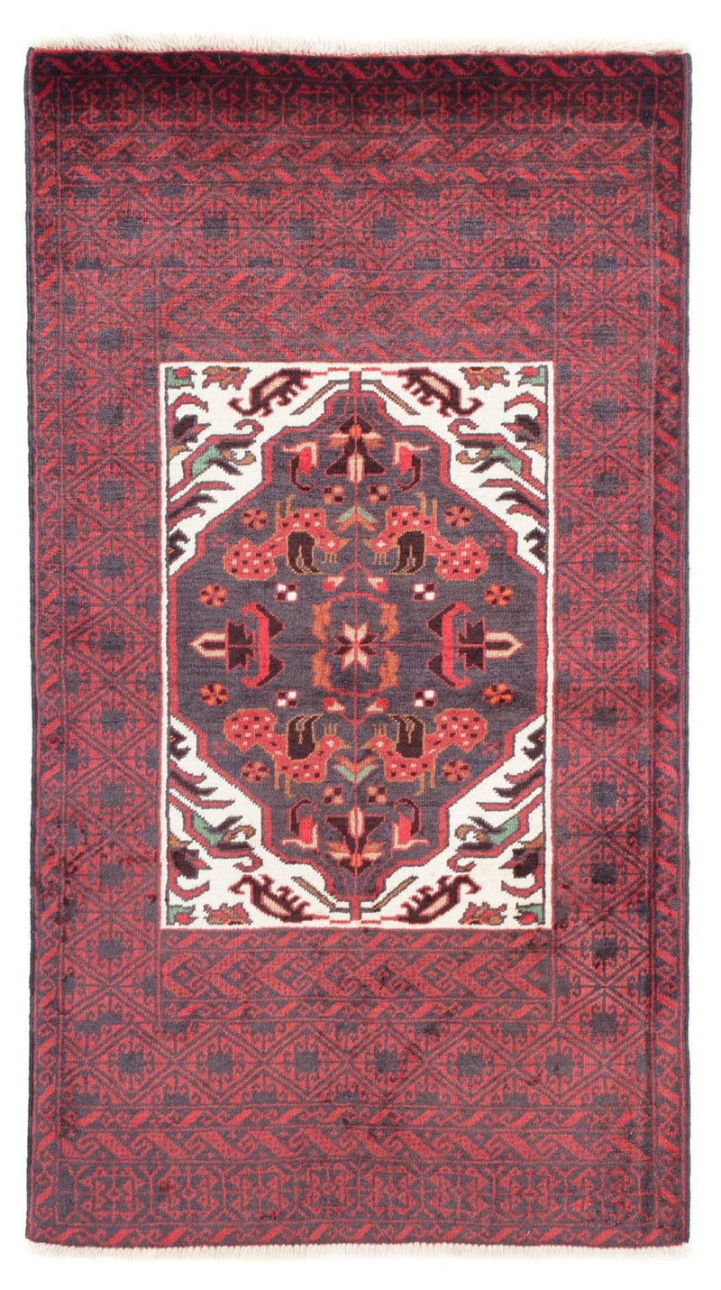 Belutsch Teppich 87x156cm - Orientteppich - dunkelrot