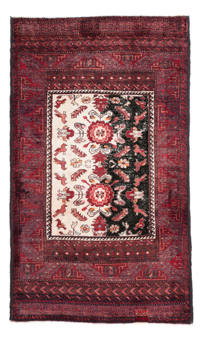 Belutsch Teppich 92x155cm - Orientteppich - dunkelrot
