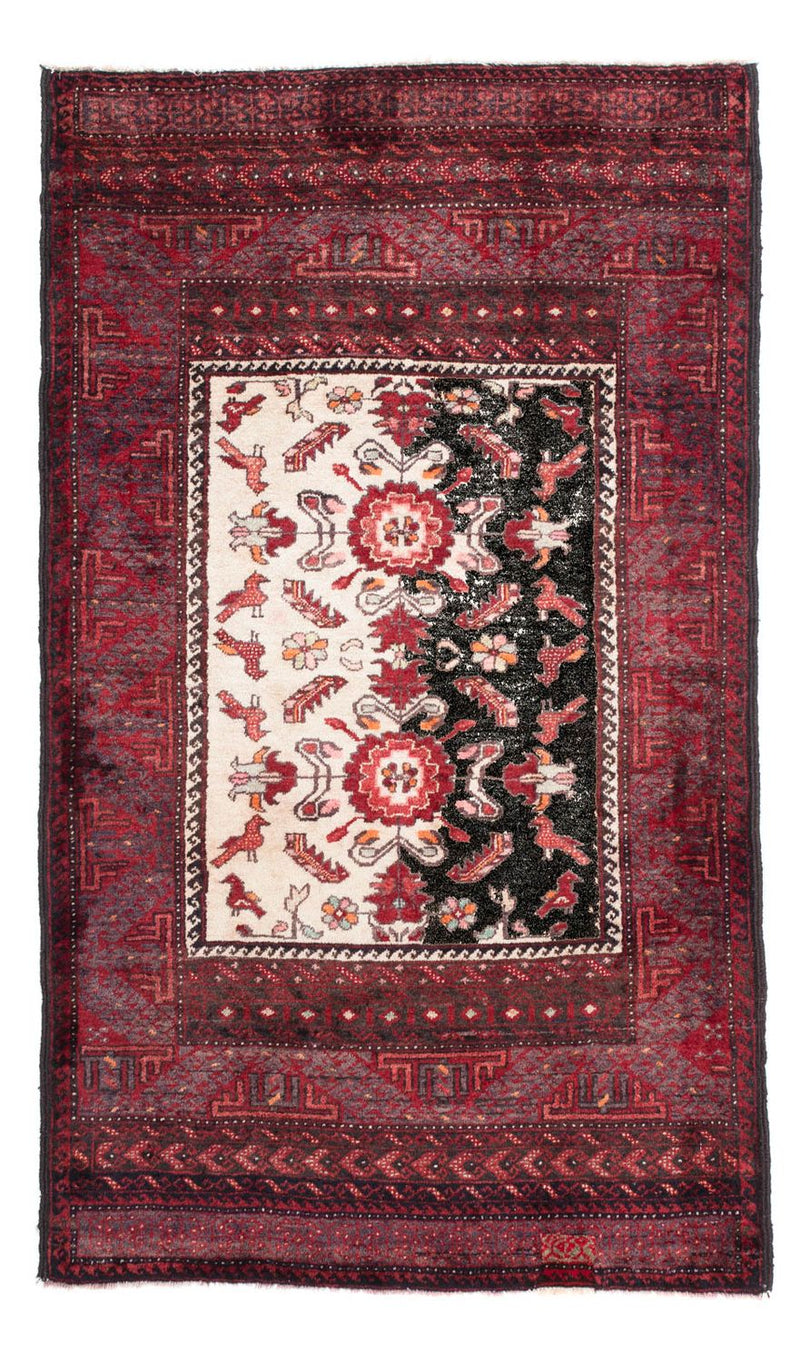 Belutsch Teppich 92x155cm - Orientteppich - dunkelrot