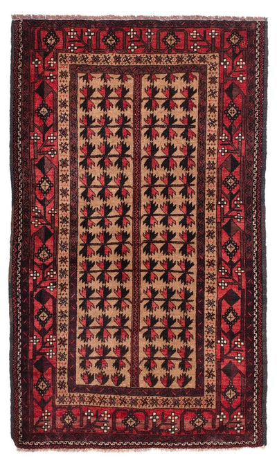 Belutsch Teppich 98x156cm - Orientteppich - braun