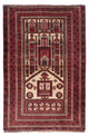 Belutsch Teppich 89x138cm - Orientteppich - dunkelrot