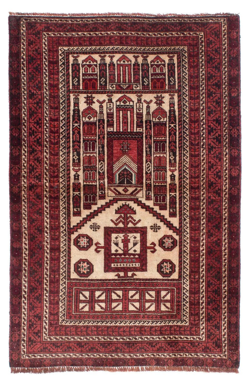 Belutsch Teppich 89x138cm - Orientteppich - dunkelrot