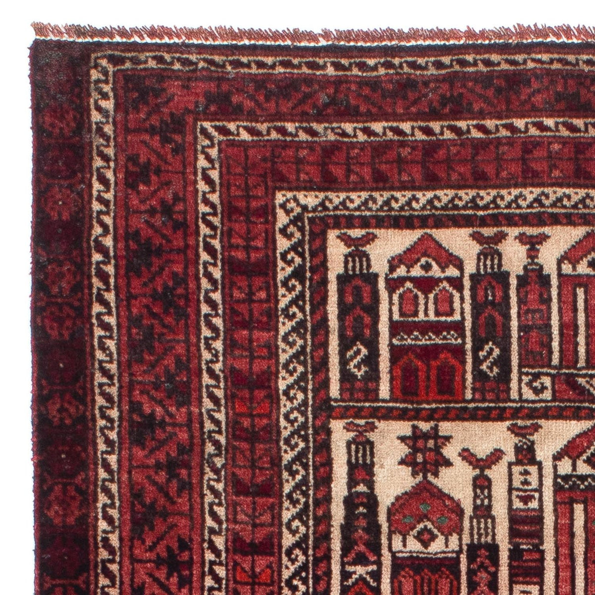 Belutsch Teppich 89x138cm - Orientteppich - dunkelrot