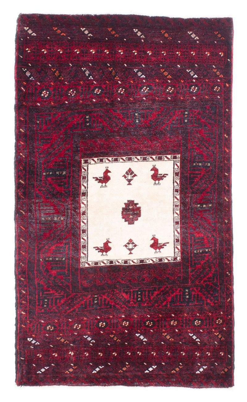Belutsch Teppich 92x148cm - Orientteppich - dunkelrot