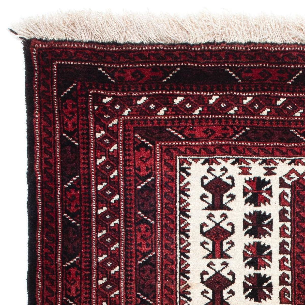 Belutsch Teppich 102x142cm - Orientteppich - dunkelrot