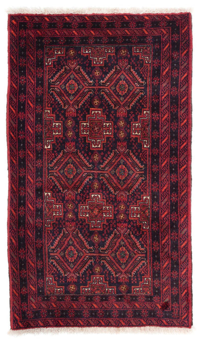 Belutsch Teppich 136x169cm - Orientteppich - dunkelrot