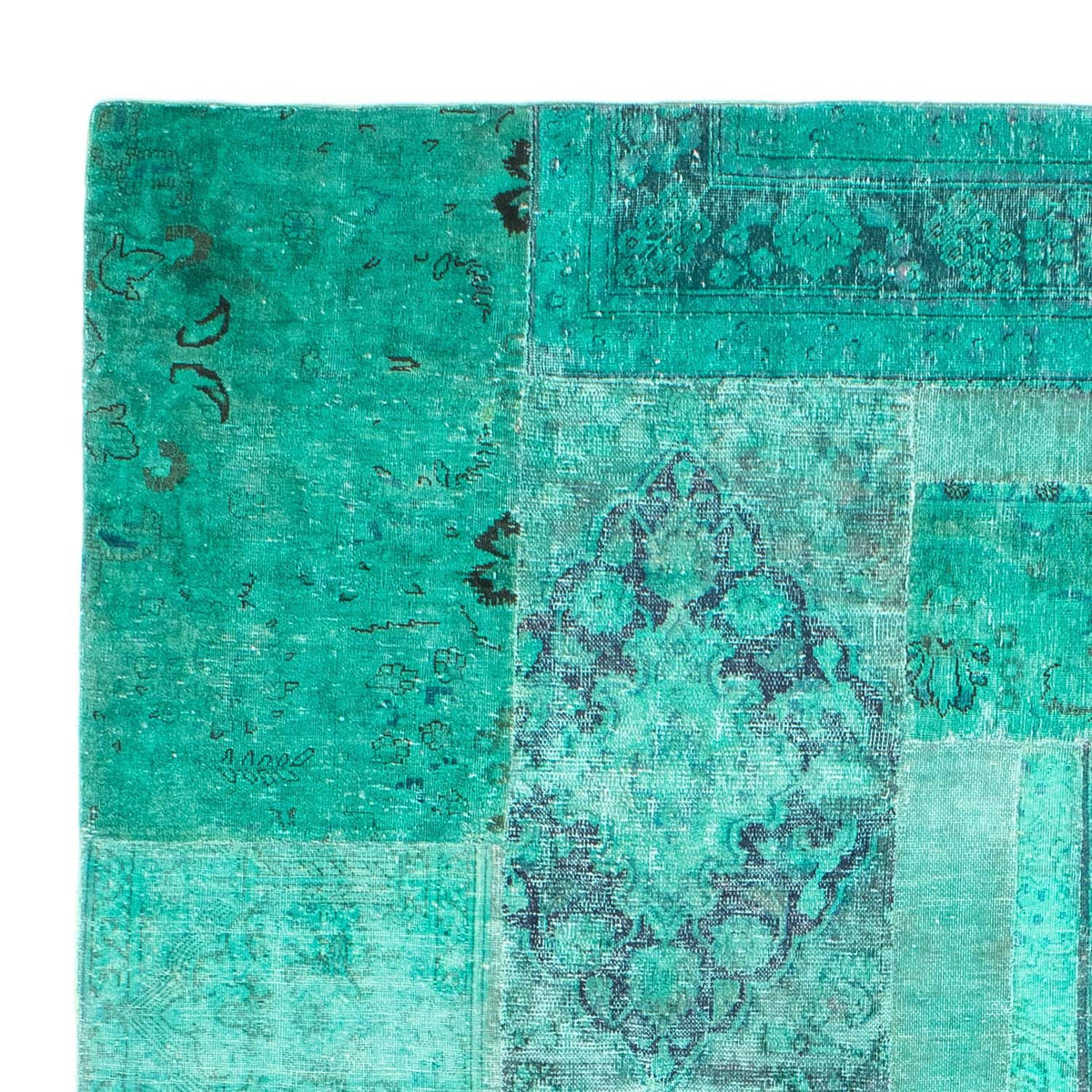 Patchwork Teppich 231x297cm - Orientteppich - türkis