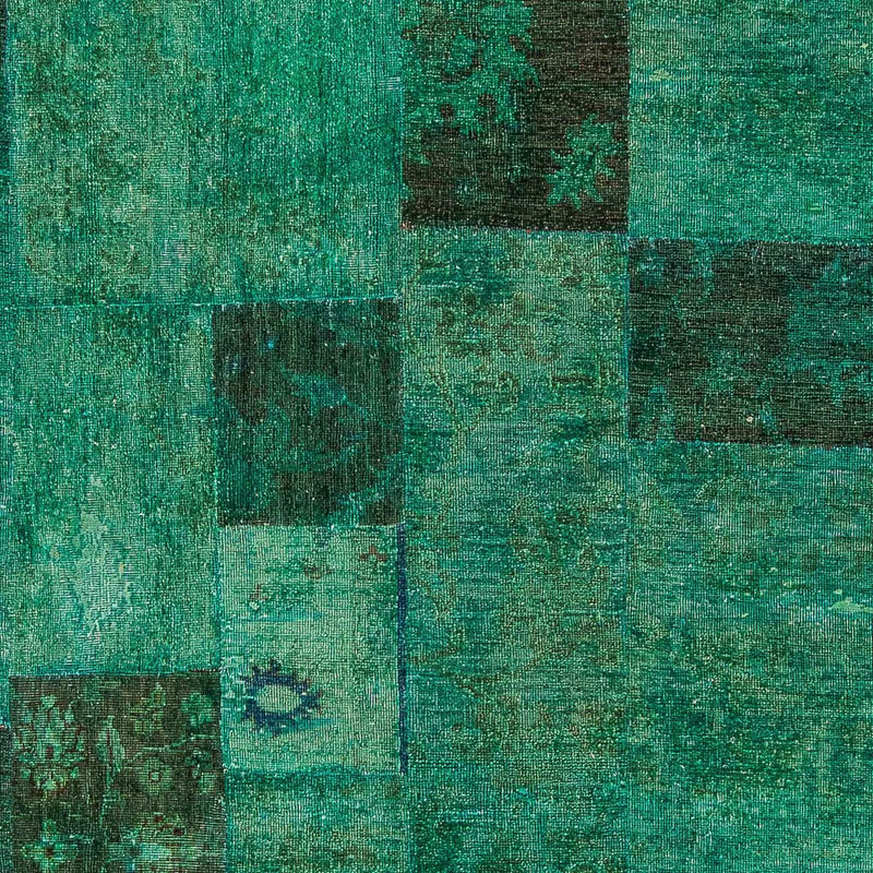 Patchwork Teppich 156x237cm - Orientteppich - grün