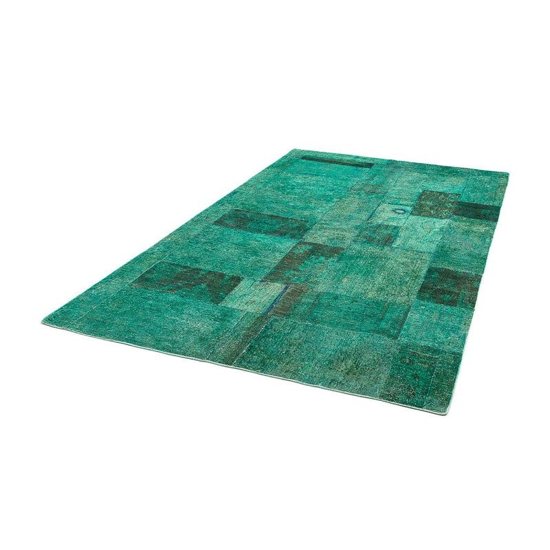 Patchwork Teppich 156x237cm - Orientteppich - grün