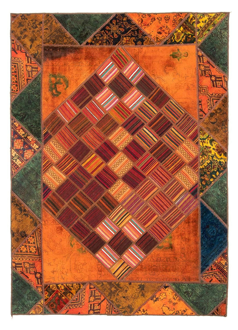 Patchwork Teppich 164x225cm - Orientteppich - mehrfarbig