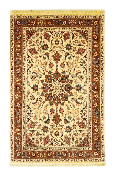 Täbriz - 50 Raj Teppich 103x157cm - Perserteppich - beige