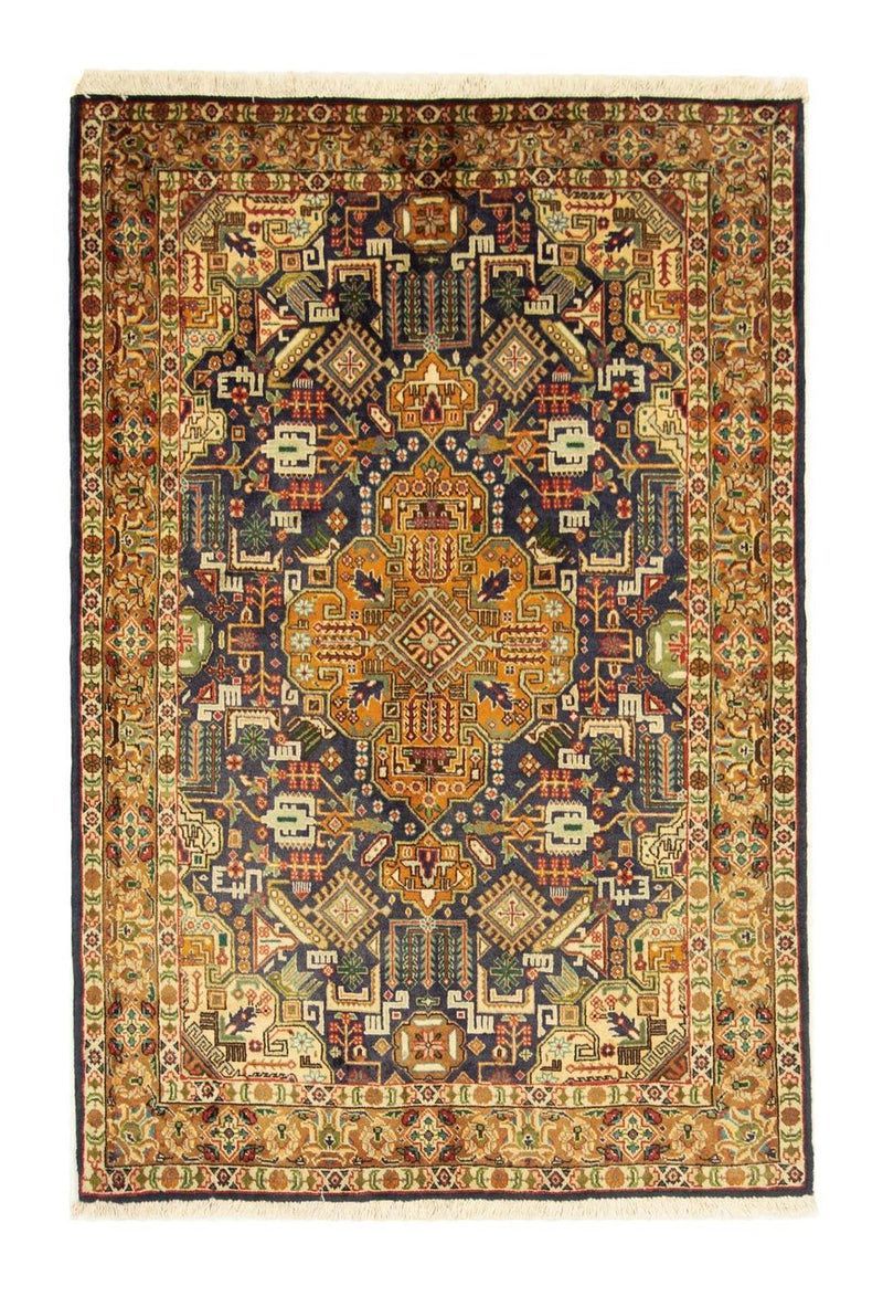 Täbriz - 40 Raj Teppich 101x150cm - Perserteppich - dunkelblau