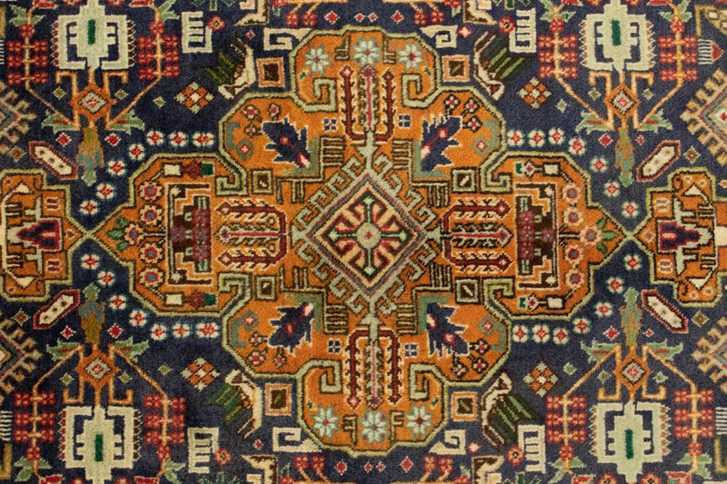 Täbriz - 40 Raj Teppich 101x150cm - Perserteppich - dunkelblau