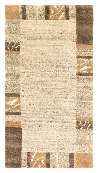 Nepal Teppich 73x138cm - Wollteppich - beige