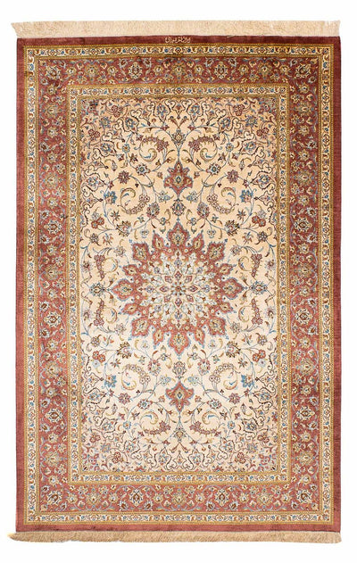 Ghom - Seide Teppich 128x200cm - Orientteppich - beige