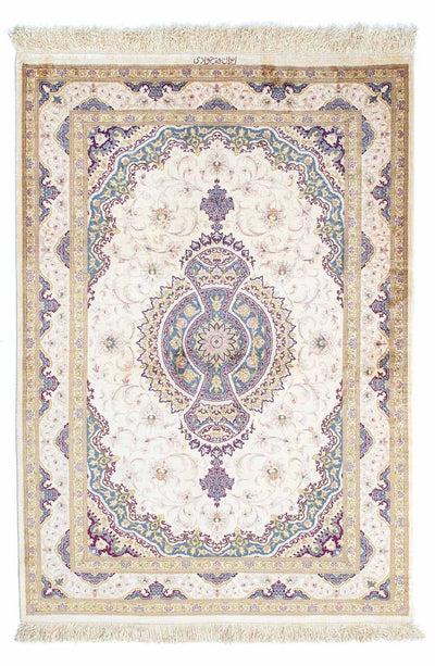 Ghom Teppich 100x143cm - Perserteppich - beige
