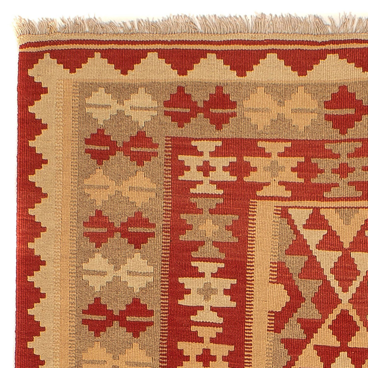 Kelim Fars Teppich 146x198cm - dunkelrot