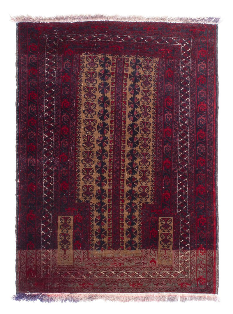 Belutsch Teppich 92x125cm - Orientteppich - dunkelrot