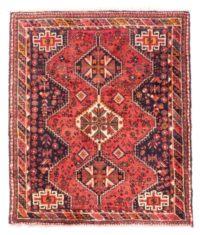 Shiraz Teppich 120x145cm - Perserteppich - dunkelrot