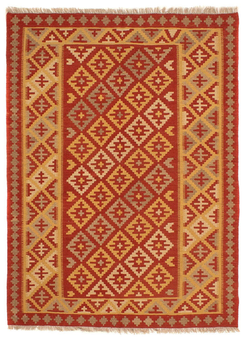 Kelim Fars Teppich 150x205cm - dunkelrot
