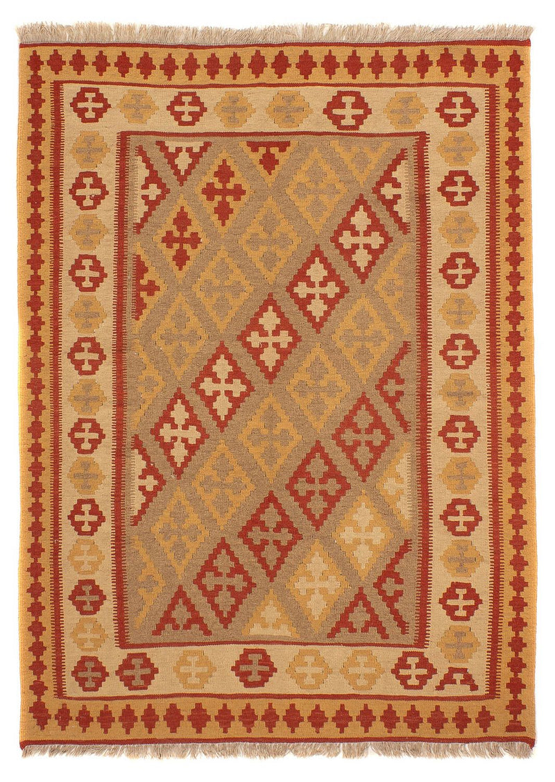Kelim Fars Teppich 146x198cm - hellbraun