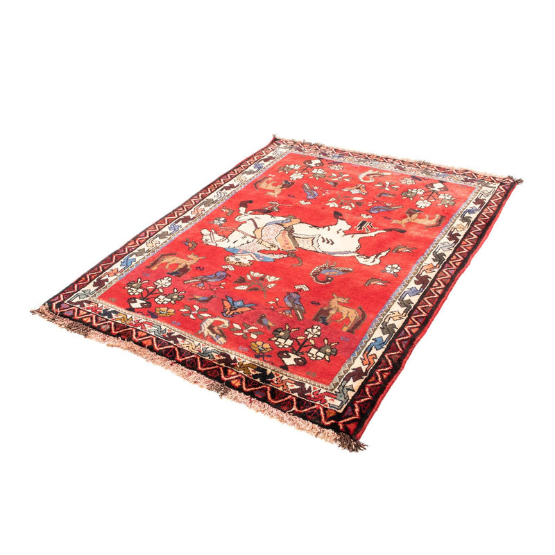 Shiraz Teppich 123x158cm - Perserteppich - dunkelrot