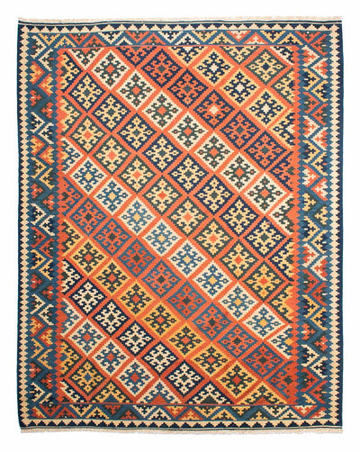 Kelim Fars Teppich 218x265cm - mehrfarbig