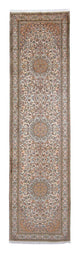 Kaschmir Seide Teppich 81x316cm - Orientteppich - beige