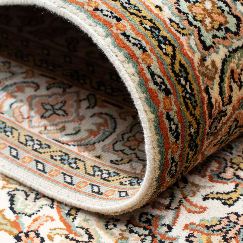 Kaschmir Seide Teppich 81x316cm - Orientteppich - beige